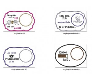 Stickserie ITH - Mug Rugs Set Girls